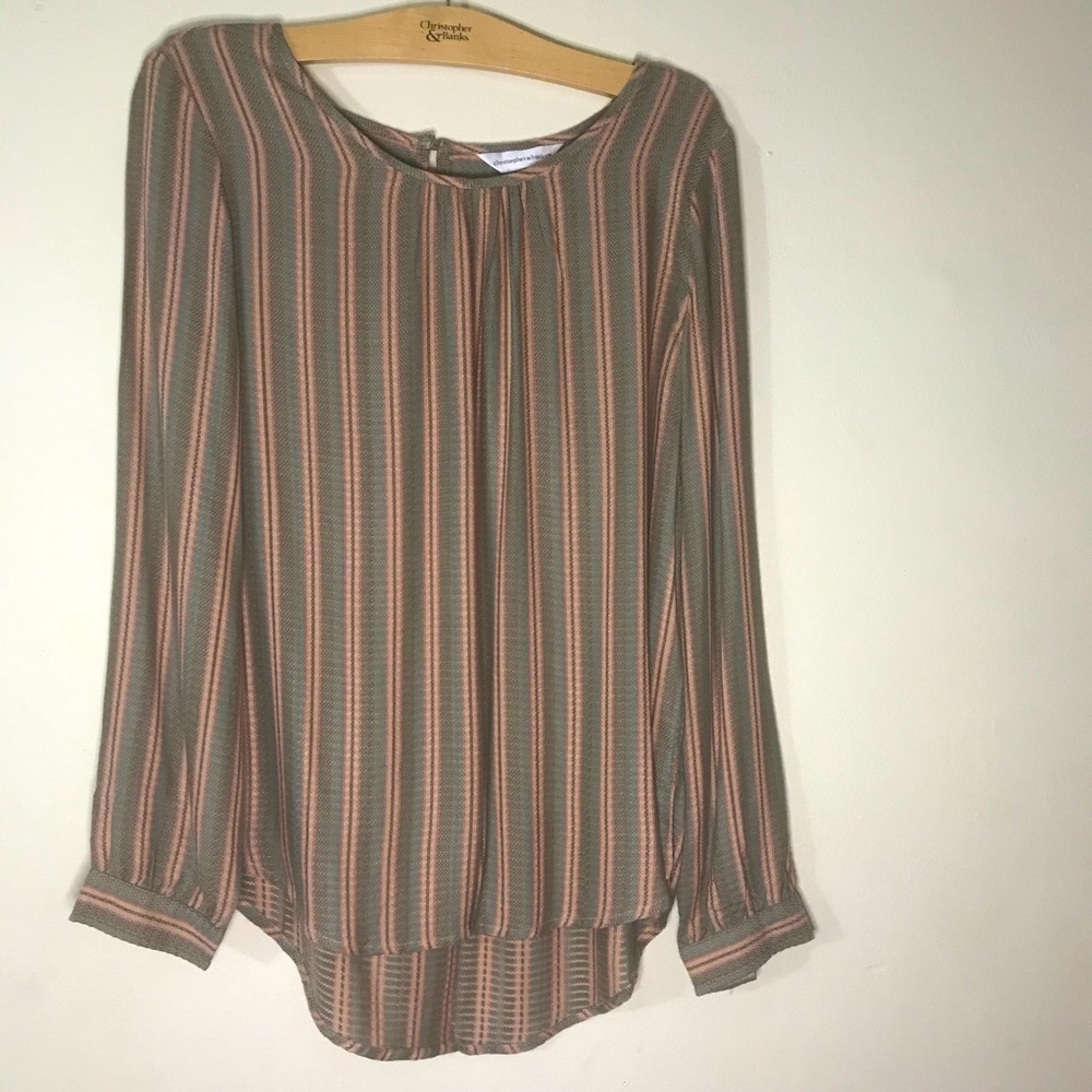 Christopher & Banks Novelty stripe popover top